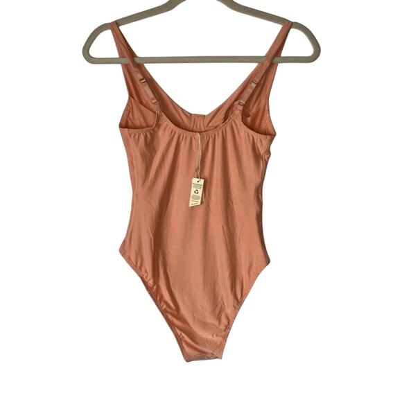Free People We Are HAH Eyes on Top Bodysuit Nude Pink Size S NWT - Picture 2 of 6